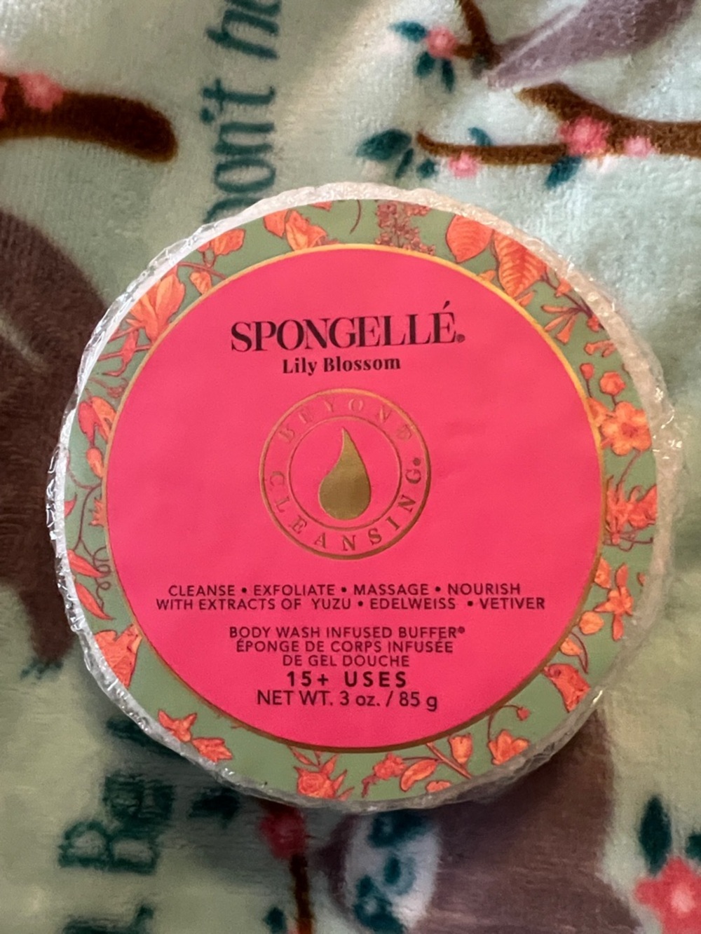 2/$26 Spongellé Lily Blossom Infused Body Wash Buffer - Pink & Green